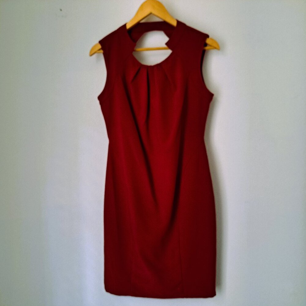 Kardashian Kollection Valentine Women's Dress Sleeveless Size M Red Wine Color